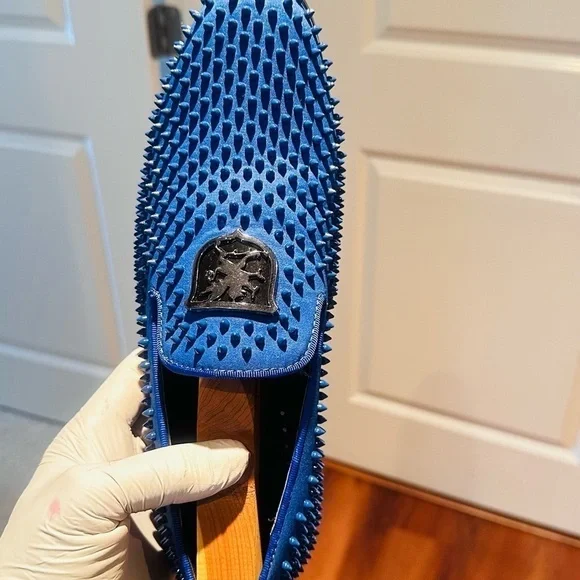 Stacy Adam’s Royal Blue Sabre Spiked Loafers. - Picture 8 of 16